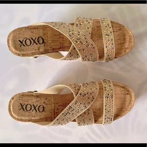 XOXO cork wedge sandals